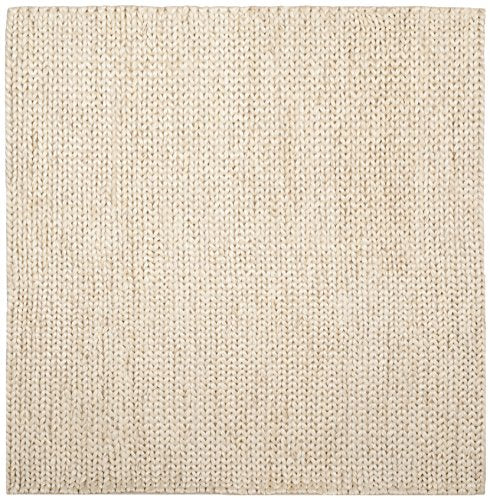 SAFAVIEH Natural Fiber Collection Area Rug - 6' Square, Ivory, Handmade Jute, Ideal for High Traffic Areas in Living Room, Bedroom (NF520A) - size: 6' x 6' (Square)