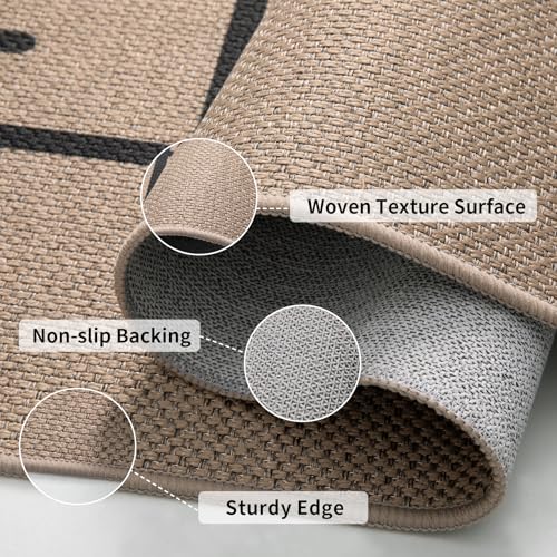 Tangsoo Easy Jute 2x3 Rug for Entryway,Small Washable Thin Outdoor Rug Modern Non-Slip Stripe Front Door Mat Small Throw Carpet for Kitchen Porch Doorway Bedroom Entry - color: Black Stripe-3, size: 2x3ft