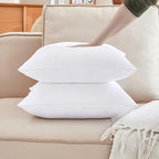 Qeils 16 x 16 Pillow Inserts Set of 2 White Throw Pillow Inserts with Soft Polyester Cover - Rectangle Square Interior Decorative Pillow Insert White Couch Pillow Sofa Pillow Inserts