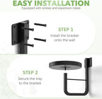 Wall Plant Holder, 7.9 Inch Hanging Plant Holder Wall Planters for Indoor Plants, Wall Mounted Plant Holder Window Plant Shelves for Outdoor Metal Wall Planter Black 3Pcs