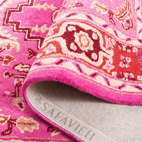 SAFAVIEH Bellagio Collection Accent Rug - 2'3" x 5', Red & Pink, Handmade Medallion Wool, Ideal for High Traffic Areas in Entryway, Living Room, Bedroom (BLG545B) - color: Red/Pink, size: 2'3" x 5' (Rectangular)