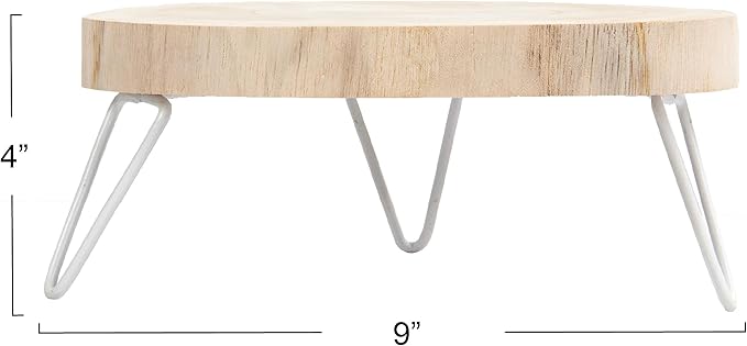 Decorative Paulownia Wood Pedestal, Natural