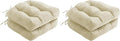 Outdoor Chair Cushions Set of 2, Patio Chair Cushions with Ties, 17x17+4” Tufted Outdoor Seat Cushions, Waterproof Patio Furniture Cushions, Outdoor Dining Chair Pads, Beige (Pack of 2)