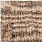 SAFAVIEH Natural Fiber Collection Area Rug - 5' Square, Grey, Handmade Farmhouse Country Boho Rustic Jute, Ideal for High Traffic Areas in Living Room, Bedroom (NF808F)