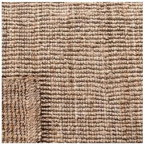 SAFAVIEH Natural Fiber Collection Area Rug - 5' Square, Grey, Handmade Farmhouse Country Boho Rustic Jute, Ideal for High Traffic Areas in Living Room, Bedroom (NF808F)