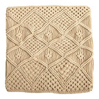 Nearly Natural 18in. Boho Cross Woven Macrame Decorative Pillow Cover