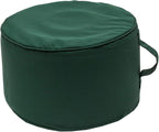 QILLOWAY Indoor/Outdoor Inflatable Stool,Round Ottoman,All Weather Foot Rest for Camping or Home,Mallard/Forest Green