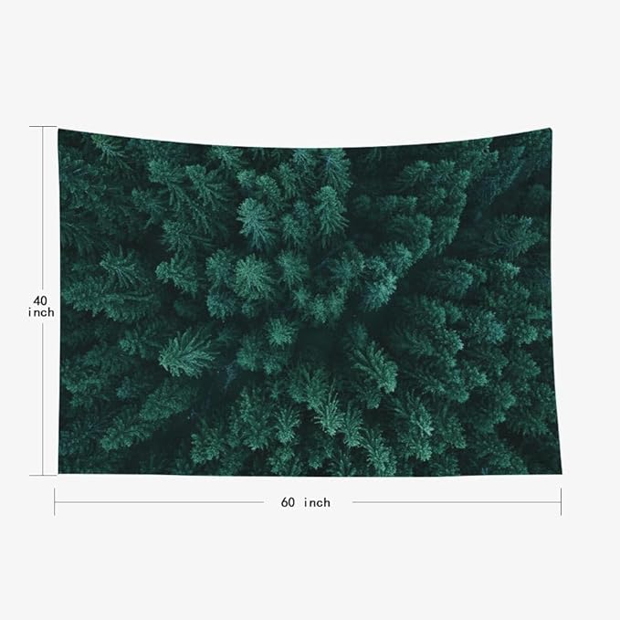 EMMTEEY Forest Nature Tapestry - Pine Tree Evergreen Fir Forest Wall Hanging 60X40 Small Wall Tapestry Christmas Tree Backdrop Dorm Decor