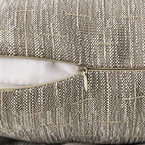 MIULEE Pack of 2 Decorative Burlap Linen Throw Pillow Covers Modern Farmhouse Pillowcases Rustic Woven Textured Cushion Cover for Sofa Couch Bed 16x16 Inch Light Brown - color: Light Brown, size: 16" x 16" (Pack of 2)