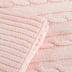 NTBAY 100% Pure Cotton Cable Knit Toddler Blanket, Super Soft Warm Breathable 30x40 Baby Blanket for Crib, Stroller, Nursery, Travel, Newborn, 30x40 Inches, Baby Pink - color: Baby Pink