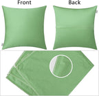 Thmyo 4-Pack 100% Cotton Comfortable Solid Decorative Throw Pillow Case, Square Cushion Cover Pillowcase Sublimation Blank Pillow Covers DIY Throw Pillowcase for Couch(18x18 inch/ 45x45cm,Sage Green)