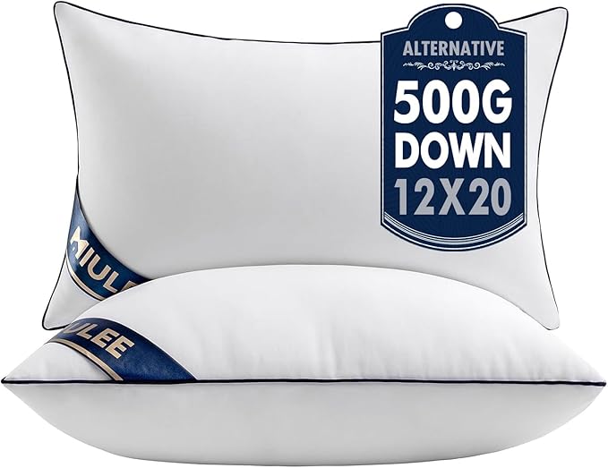 MIULEE 12x20 Pillow Inserts Set of 2 Throw Pillows Premium Down Alternative Lumbar Pillow Inserts Decorative Pillow Stuffer for Sofa, Couch (12x20 inch, Set of 2)