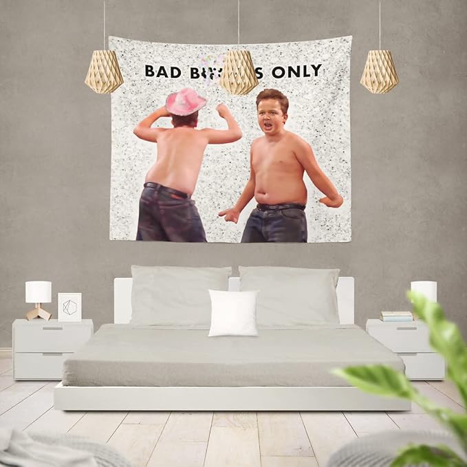 Gibby Bad B*tches Only Tapestry, Funny Flag for College Dorm, Available in Sizes from 40" to 90", Skin-Friendly Soft High-Definition Meme Tapestry(Size:90"×70")
