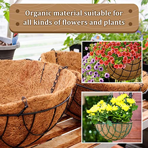 Legigo 4 Pack 18 Inch Hanging Basket Coco Liners Replacement, 100% Natural Round Coconut Coco Fiber Planter Basket Liners for Hanging Basket Flowers/Vegetables - color: 4pcs, size: 18 Inch