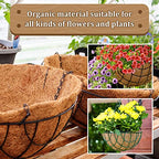 Legigo 4 Pack 18 Inch Hanging Basket Coco Liners Replacement, 100% Natural Round Coconut Coco Fiber Planter Basket Liners for Hanging Basket Flowers/Vegetables - color: 4pcs, size: 18 Inch