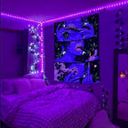 Wegklazax Fantasy Tapestry Blacklight Tapestry for Bedroom Cool Tapestries Wall Hanging for Bedroom and Living Room Purple 60×80 Inches