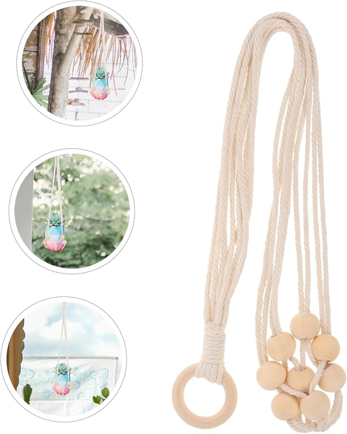 BESPORTBLE Macrame Hanging Planter Basket for Indoor Plants Handwoven Boho Plant Hanger Versatile Wall and Ceiling Decor for Home Office and Balcony Garden