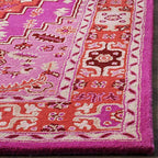 SAFAVIEH Bellagio Collection 2' x 3' Red / Pink BLG545B Handmade Medallion Premium Wool Accent Rug - color: Red/Pink, size: 2' x 3' (Rectangular)