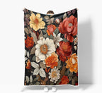 Boho Floral Throw Blanket Colorful Bohemian Flowers Decorative Soft Warm Cozy Blanket Plush Throws Blankets for Women Girls Kids Couch Travel 60 x 80 Inch