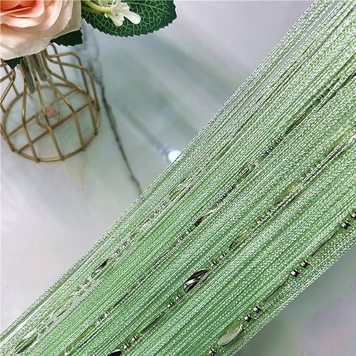 ave split 100cmX200cm Decorative Door String Curtain Beads Wall Panel Fringe Window Room Divider Blind for Coffee House Restaurant Parts Door Divider Beads Tassel Screen Decoration (Fruit green25£© - color: Fruit Green