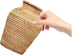 VOSAREA Rattan Vase Country Style Woven Plant Holder Basket Rustic Vase Hand Woven Dried for Home Decoration