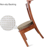 Tromlycs Round Chair Seat Cushion Pad 14 inch for Circle Bistro Chairs Non Slip Foam Cushion Nature Linen