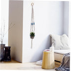 BESPORTBLE 1Pc Hand Woven Decorative Hanging Plant Basket Bohemian Rope Flower Holder for Home Decor for Balcony and Room Sturdy Durable Design