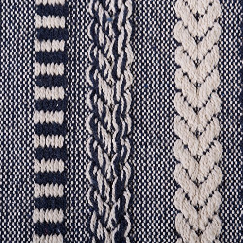 DII Braided Striped Decorative Throw Blanket, 50x60, Navy - color: Navy