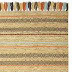 SAFAVIEH Area Rug 8x10 - Montauk Collection - Large - Green & Multi, Handmade Cotton, Boho Stripe Fringe Design, Ideal for Living Room, Bedroom, Office, Dining Space (MTK901G) - color: Green/Multi, size: 8' x 10' (Rectangular)