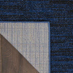 Nourison Home Nourison Essentials Midnight Blue 2'2" x 10' Area Rug - Easy Clean, Non Shedding, Bed Room, Living Room, Dining Room, Kitchen (10' Runner) - color: Midnight Blue, size: 2'2" x 10' (Runner)