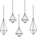 Tillandsia Air Plant Holder Black Geometric Hanging Air Plant Holders Unique for Wall Decor Xerographica Air Plant Hanger for Indoor Decor Himmeli Geometric Decor (5Pcs)