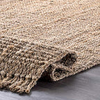 Nuloom Daniela Natural, 2' x 3', Handmade, Jute, Tassel, Soft and Textured, High Traffic, Stain Resistant, Easy Clean, Durable Area Rug for Bedroom, Living Room, Dining Space, Foyer, Entryway - color: Natural, size: 2' x 3' (Rectangular)