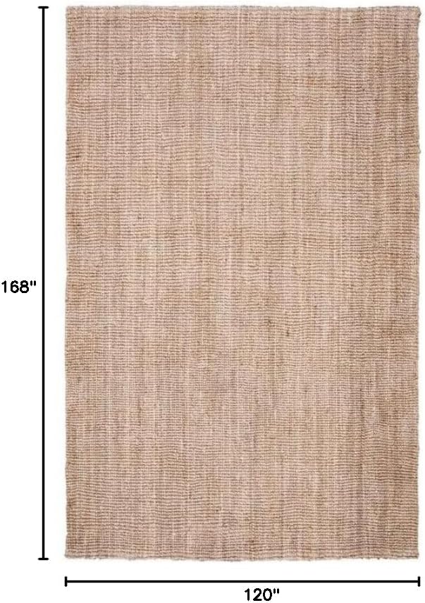 SAFAVIEH Natural Fiber Collection Area Rug - 10' x 14', Grey, Handmade Farmhouse Country Boho Rustic Jute, Ideal for High Traffic Areas in Living Room, Bedroom (NF808F)