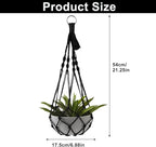 2 Pack Macrame Hanging Planters - Stylish Plant Hangers Crochet Boho Plant Holder Hanging Plant Basket for Up to 8 Inch Pots(Black, Without Patterns)