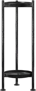 Plant Stand Indoor Outdoor, 2 Tier Iron Plant Stand, 30'' Tall Pedestal Stand Outdoor, Metal Flower Stands for Indoor Plants, Balcony, Living Room (silver gray)