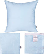 Thmyo 4-Pack 100% Cotton Comfortable Solid Decorative Throw Pillow Case, Square Cushion Cover Pillowcase Sublimation Blank Pillow Covers DIY Throw Pillowcase for Sofa(26x26 inch/ 66x66cm,Light Blue)