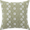 vctops Leaf Embroidery Decorative Throw Pillow Cover Boho Tufted Linen Cushion Cover for Couch Sofa Bed (Green Leaf,18"x18")