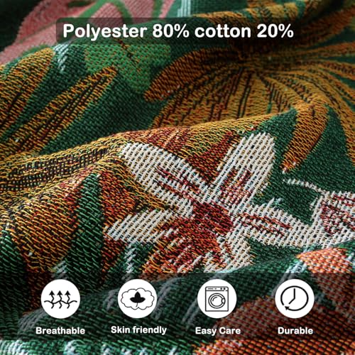 Hopstar Forest Green Throw Blanket Navajo Indian Blankets and Throws Boho Western Decor Couch Cover Blanket for Bed Sofa Living Room Beach Travel 51"x63" (Hylaea) - color: Hylaea, size: 51"x63"