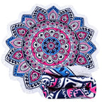 Benefeet Sox Large Mandala Beach Towel Round Microfiber Circle Beach Towels Bohemian Roundie Beach Blanket Quick Dry Beach Throw Blanket Sand Free Pool Towels, 59 Inches Blue Pink - color: Mandala, Blue Pink