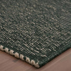 Green Jute & Cotton Braided Rug Runner 2' x 6' – Reversible Soft Hallway, Kitchen, Entryway Rug