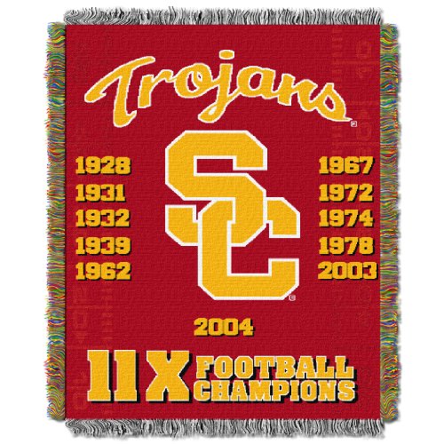 Officially Licensed NCAA "Commemorative" Woven Tapestry Throw Blanket, 48" x 60", Multi Color