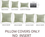 Fancy Homi 2 Packs Sage Green Samll Decorative Throw Pillow Covers 14x14 Inch with for Couch Bed Sofa, Rustic Farmhouse Boho Home Decor, Soft Corss Patchwork Corduroy Square Cushion Case 35x35 cm