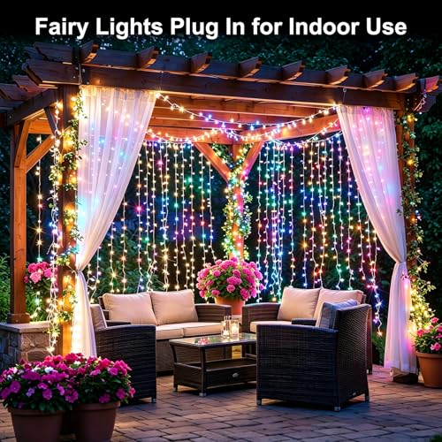 33FT 100LED Christmas Lights Plug in,Outdoor Indoor Connectable Fairy Lights with Timer and 8 Modes,Christmas Tree Lights for Garden Party Wedding Christmas Decoration(Multi-Color - color: Multicolor