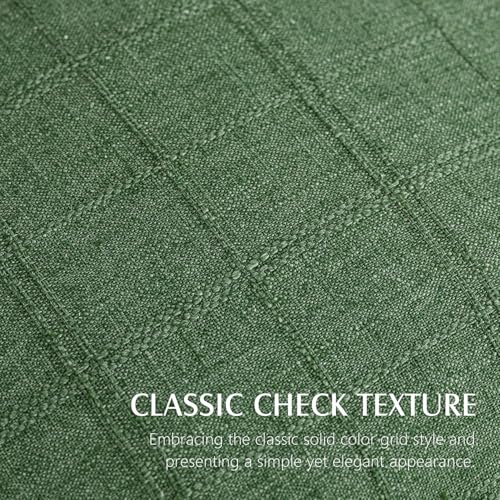 Foindtower Set of 1 Decorative Linen Check Throw Pillow Cover Neutral Farmhouse Vintage Cushion Cover Modern Boho Accent Home Decor for Sofa Chair Couch Bedroom Living Room,16×16 Inch,Forest Green - color: Forest Green, size: 16" x 16" (Pack of 1)