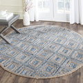 SAFAVIEH Cape Cod Collection Area Rug - 10' Round, Natural & Blue, Handmade Flat Weave Diamond Braided Jute & Denim, Ideal for High Traffic Areas in Living Room, Bedroom (CAP354A) - color: Natural/Blue, size: 10' (Round)