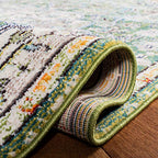 SAFAVIEH Madison Collection Runner Rug - 2' x 8', Green & Turquoise, Boho Chic Medallion Distressed Design, Non-Shedding & Easy Care, Ideal for High Traffic Areas in Living Room, Bedroom (MAD447Y) - color: Green/Turquoise, size: 2' x 8' (Runner)