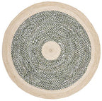 SAFAVIEH Cape Cod Collection Area Rug - 6' Round, Green & Natural, Handmade Braided Jute & Cotton, Ideal for High Traffic Areas in Living Room, Bedroom (CAP210Y) - color: Green/Natural, size: 6' (Round)