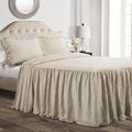 Lush Decor Ruffle Skirt Bedspread Set - 3-Piece Luxurious Farmhouse Bedding - Elegant Ruffle Detail - Timeless Style - Soft Lightweight Sheets - Full, Neutral