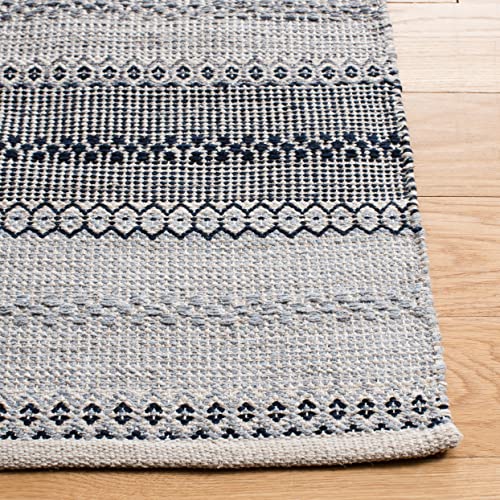 SAFAVIEH Montauk Collection Runner Rug - 2'3" x 9', Grey & Black, Handmade Flat Weave Boho Stripe Cotton, Ideal for High Traffic Areas in Living Room, Bedroom (MTK851H) - color: Grey/Black, size: 2'3" x 9' (Runner)