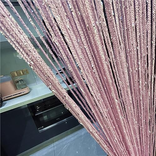 ave split Decorative Door String Curtain Wall Panel Fringe Window Room Divider Blind Divider Tassel Screen Home 100cm*200cm (pink18) - color: Pink18